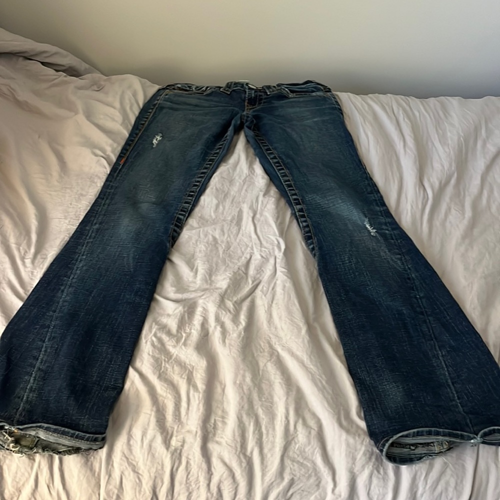 True religion dark wash flare jeans